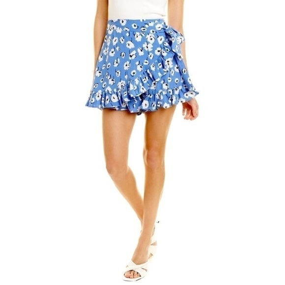 En Saison Pants - En Saison Blue Flower Print Skort